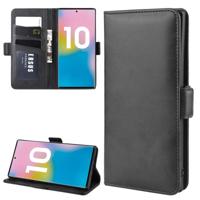 Dual-Side magnetische Buckle horizontale Flip lederen case voor Galaxy Note 10 Pro met houder & kaartsleuven & portemonnee & fotolijstjes (zwart)