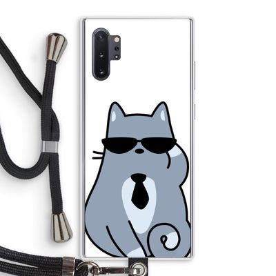 Cool cat: Samsung Galaxy Note 10 Plus Transparant Hoesje met koord