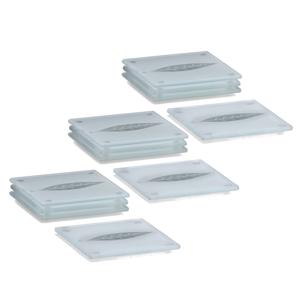 Glazenonderzetters - 12x stuks - met bladeren print - 10 x 10 cm - voor glazen - tafeldecoratie