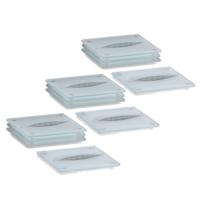 Glazenonderzetters - 12x stuks - met bladeren print - 10 x 10 cm - voor glazen - tafeldecoratie