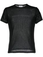 Courrèges t-shirt à empiècement en résille - Noir - thumbnail