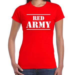 Red army/Rode leger supporter/fan t-shirt rood voor dames - EK/WK/Belgie