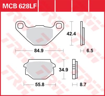 TRW Remblokken, en remschoenen voor de moto, MCB628 Allround organisch