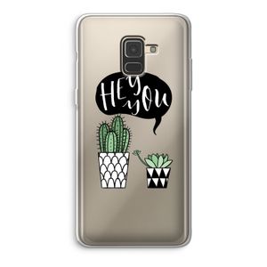 Hey you cactus: Samsung Galaxy A8 (2018) Transparant Hoesje