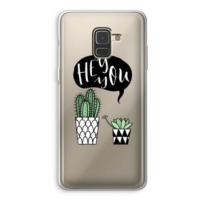 Hey you cactus: Samsung Galaxy A8 (2018) Transparant Hoesje