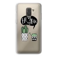 Hey you cactus: Samsung Galaxy A8 (2018) Transparant Hoesje