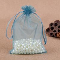 100 PCS geschenk zakken sieraden organza zakje bruiloft verjaardag partij drawable zakjes Gift Bag grootte: 7X9cm (donkerblauw)