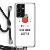 Fries before guys: Samsung Galaxy S21 Ultra Transparant Hoesje met koord