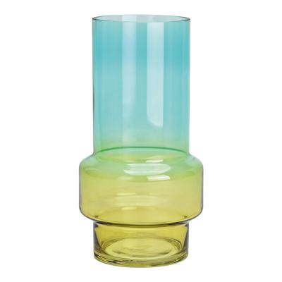 Vaas van glas groen (B/H/D) 13x25x13cm