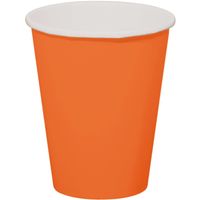 8x stuks drinkbekers van papier oranje 350 ml   - - thumbnail