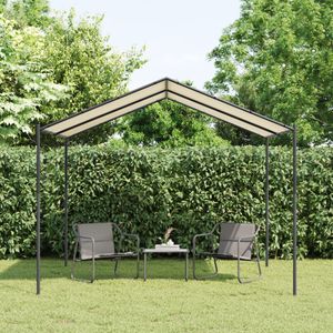 Tuinpaviljoen 3x3 m staal en stof beige