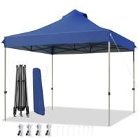 Pop-Uptent van 3 x 3 m Eenvoudig op te Zetten Buitentent Commerciële Schuilplaats Opvouwbaar Draagbaar Waterdicht Draagtas op Wielen