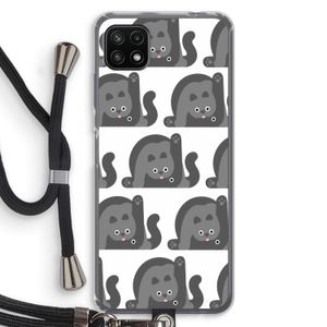 Cats: Samsung Galaxy A22 5G Transparant Hoesje met koord
