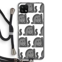 Cats: Samsung Galaxy A22 5G Transparant Hoesje met koord