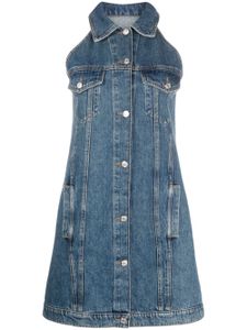 MOSCHINO JEANS robe courte en jean à patch logo - Bleu