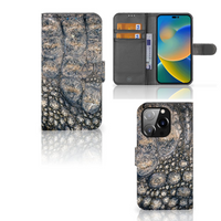 iPhone 14 Pro Telefoonhoesje met Pasjes Krokodillenprint - thumbnail