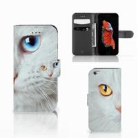Apple iPhone 6 | 6s | Telefoonhoesje | Met pasjeshouder | Witte Kat