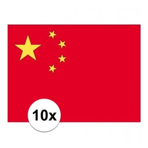 10x stuks Stickertjes van vlag van China   -