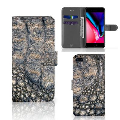 Apple iPhone 7 Plus | 8 Plus | Telefoonhoesje | Met pasjeshouder | Krokodillenprint