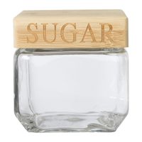 Opbergpot sugar - glas/bamboe - 830 ml - thumbnail