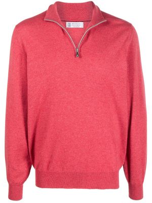 Brunello Cucinelli pull en cachemire à col roulé - Rouge