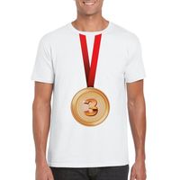 Bronzen medaille kampioen shirt wit heren - thumbnail