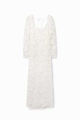 Midi-jurk kant - WHITE - L