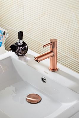 Fonteinkraan SaniClear Copper | Opbouw | Koudwater kraan | Standaard model | 1-hendel | Rond | Geborsteld koper