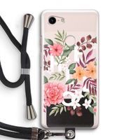 Hello in flowers: Pixel 3 Transparant Hoesje met koord