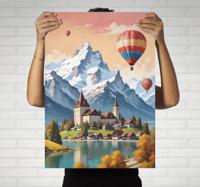 Stadt chateau d'oex poster landschap