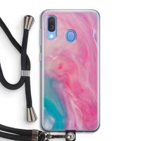 Roze explosie: Samsung Galaxy A40 Transparant Hoesje met koord Roze explosie: Samsung Galaxy A40 Transparant Hoesje met koord