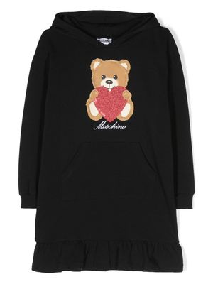 Moschino Kids robe-hoodie à imprimé Teddy Bear - Noir