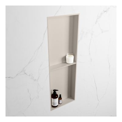 Wandnis Solid Surface Easy | In- en opbouw | 30x150x8 cm | 2 vakken | Linen