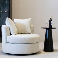 Draaifauteuil Thony Rond Beige - Giga Meubel