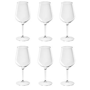 6x Witte of rode wijn wijnglazen 47 cl/470 ml van onbreekbaar kunststof