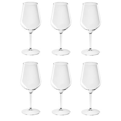 6x Witte of rode wijn wijnglazen 47 cl/470 ml van onbreekbaar kunststof