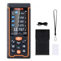 VEVOR professionele laserafstandsmeter 121m meetbereik afstandsmeter met camera ±1,5 mm nauwkeurigheid afstandsmeter 2,4" LCD-scherm Meerdere meetmodi 4 meeteenheden voet/meter/inch/feet+inch 100 datasets