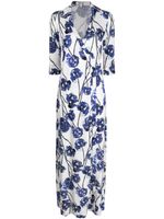 DVF Diane von Furstenberg robe en soie à fleurs - Blanc