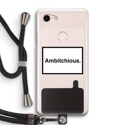 Ambitchious: Pixel 3 Transparant Hoesje met koord