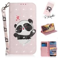 3D gekleurde tekening hart Panda patroon horizontale Flip lederen case voor Nokia 4 2 met houder & card slots & portemonnee 3D gekleurde tekening hart Panda patroon horizontale Flip lederen case voor Nokia 4 2 met houder & card slots & portemonnee