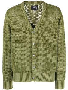 Stüssy cardigan en maille épaisse - Vert