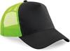 Beechfield CB640 Snapback Trucker - Black/Lime Green - One Size