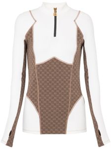 Balmain haut à motif monogrammé en jacquard - Marron