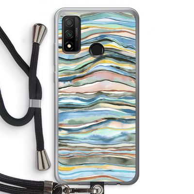 Watercolor Agate: Huawei P Smart (2020) Transparant Hoesje met koord