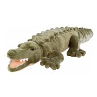 Wild Republic knuffel krokodil - pluche - 76 cm - groen - knuffeldier - extra groot