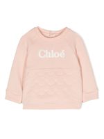 Chloé Kids sweat à logo embossé - Rose