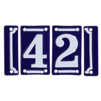 Best for Boots huisnummer 42 - met sierrand - Oudhollands - emaille - blauw/wit