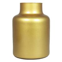Bloemenvaas Milan - mat goud glas - D15 x H20 cm - melkbus vaas met smalle hals - thumbnail
