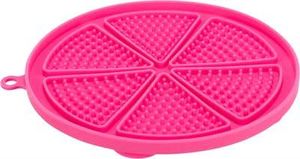 Trixie lick'n'snack mat met zuignappen siliconen roze (18 CM)