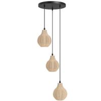 Rieten Hanglamp Hanglamp Met Drie Lampen In Boheemse Stijl Met Stevig Metalen Frame En E27-fittingen